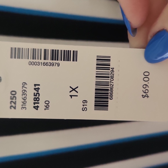 Michel Studio Faux Wrap Striped Maxi Dress - Size 1x - Picture 10 of 12